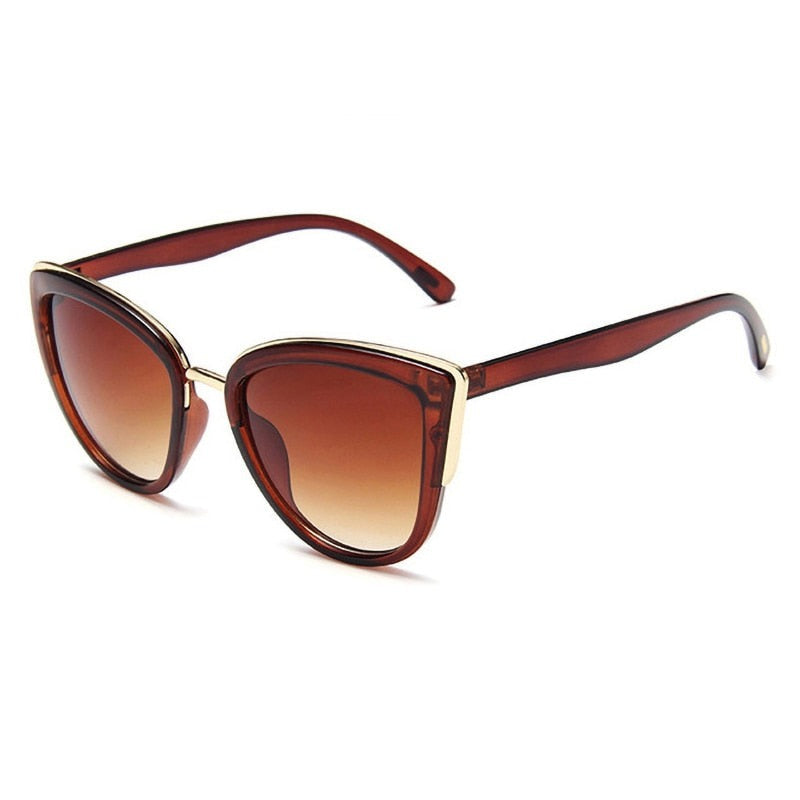 Óculos de sol Feminino Casual Poli Wons Store Marrom