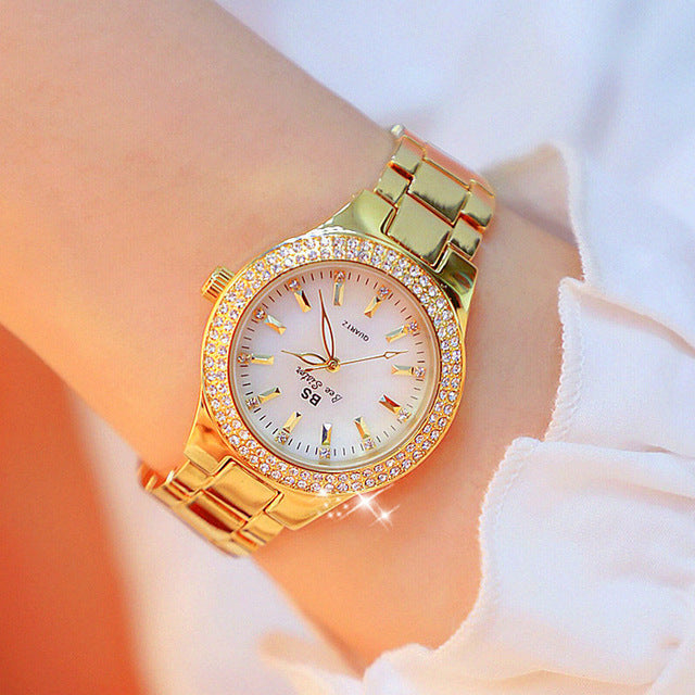 Relógio feminino Cristal Luxo Wons Store Ouro