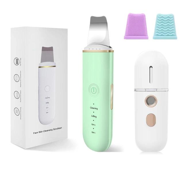 Removedor de cravos e peeling ultrassônico 3.0 + Nano pulverizador elétrico Wons Store Verde