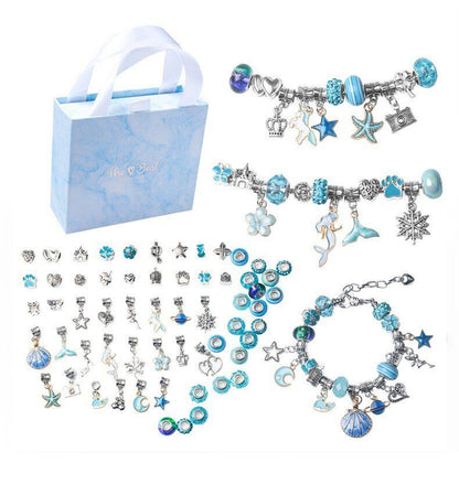3 Braceletes + 60 Pingentes para você montar do seu jeito! Wons Store Azul 