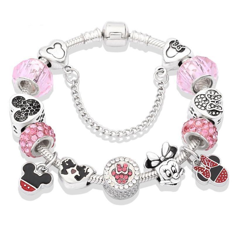 Bracelete + 10 Berloques Mickey Wons Store Baby 17 cm 