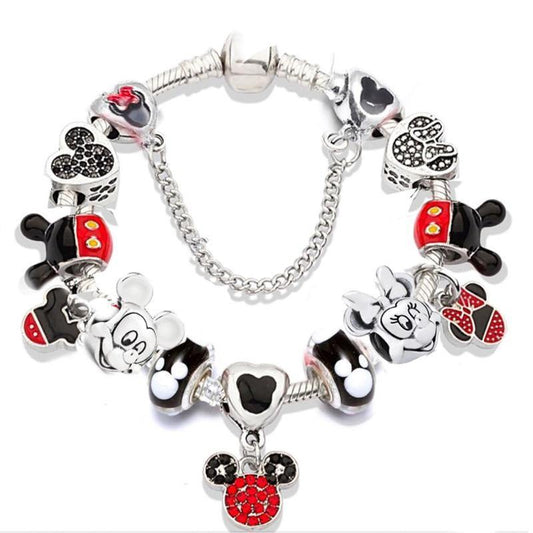 Bracelete + 10 Berloques Mickey Wons Store Mickey 17 cm 