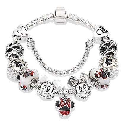 Bracelete + 10 Berloques Mickey Wons Store Mickey White 17 cm 