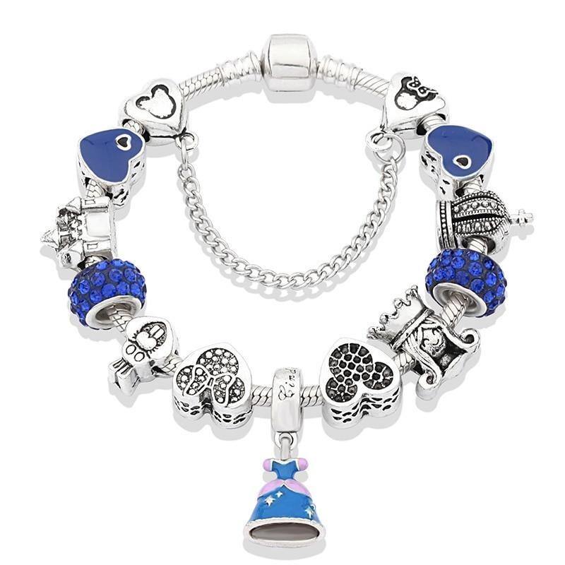 Bracelete + 10 Berloques Mickey Wons Store Realeza 17 cm 