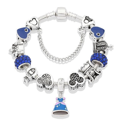 Bracelete + 10 Berloques Mickey Wons Store Realeza 17 cm 