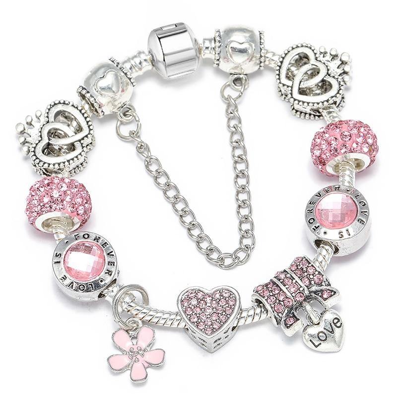 Bracelete + 10 berloques PND Wons Store Love 16cm 