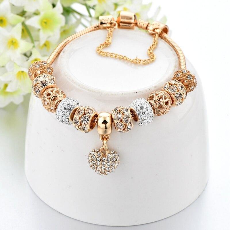 Bracelete + 14 Berloques Dourado Wons Store 