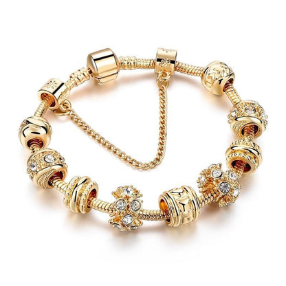 Bracelete + 14 Berloques Dourado Wons Store Elegancy 