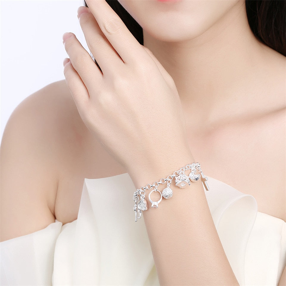 Bracelete Momentos + 13 Pingentes PND Wons Store 