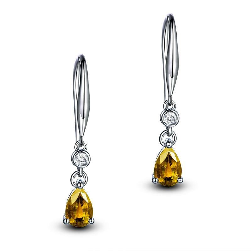 Brinco Pingo de Safira Wons Store Amarelo 