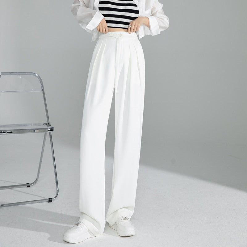 Calça Subtle Chiffon com Cós Alto / Tendencia Moda Primavera Verão 2022! 0050 Wons Store Branco 34 