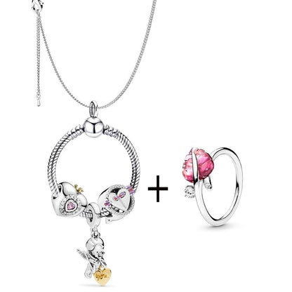 Colar + 3 berloques + anel PND Wons Store Angelical 
