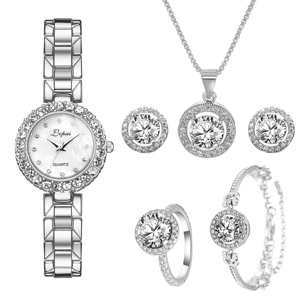 CONJUNTO 5 PEÇAS DIAMOND PND Wons Store Prata White 