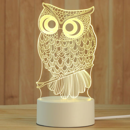 Luminária Decorativa 3D Wons Store Coruja 