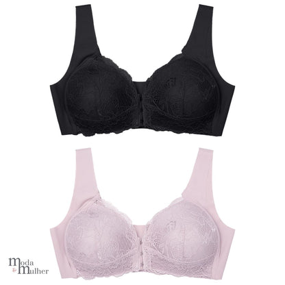Sutiã MaximusConfort - Compre 1 Leve 2 Moda - 42 Wons Store 01 Preto + 01 Lilás P(40) 